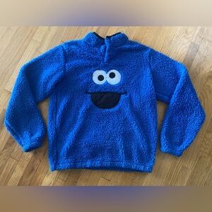 Blue Fleece Pullover with Character Design